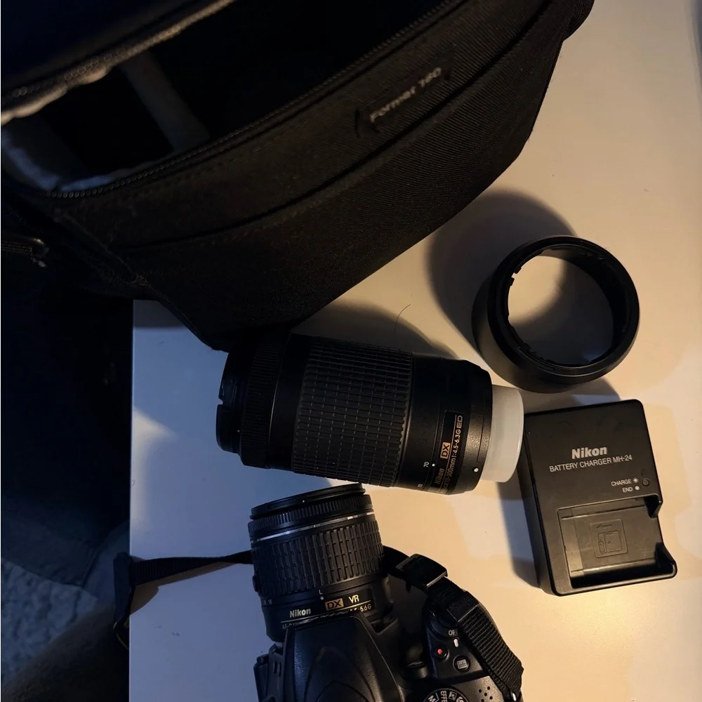 Nikon D3400 DSLR Camera - Black with Yellow Strap